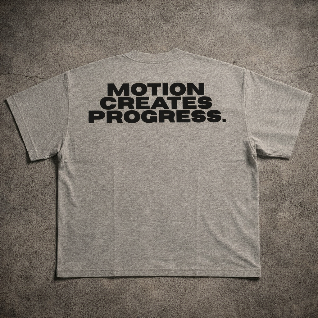 Motion Creates Progress Heavyweight Box Fit Tee